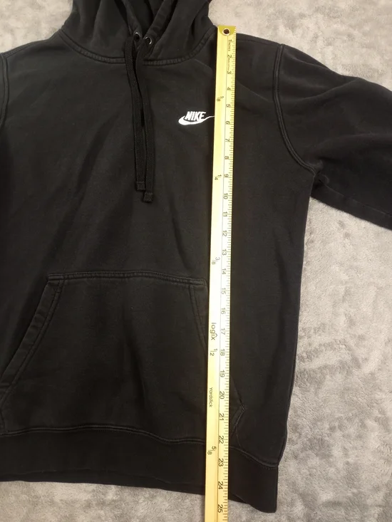 Nike Men's Black Hoodie Sweatshirt Size Small Swoosh Logo - Picture 5 of 9
